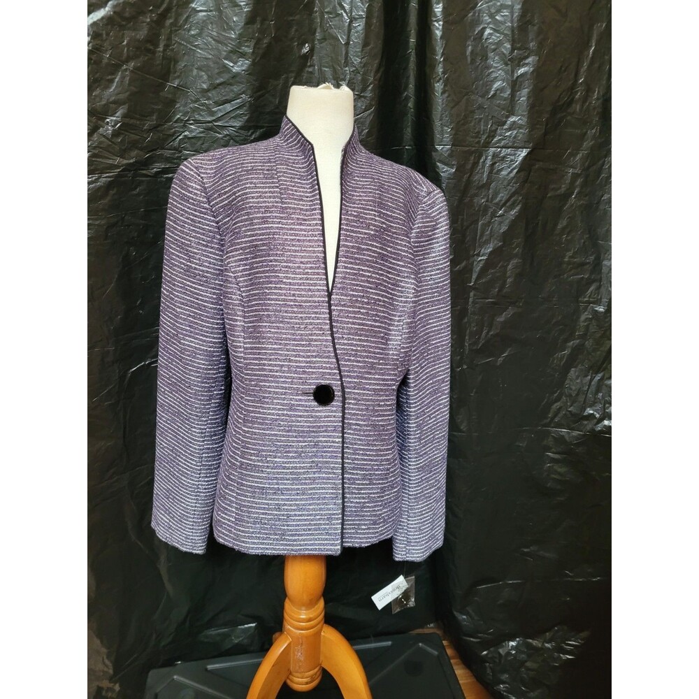 Jones Studio Separates Purple Long Sleeve Blazer/Jacket Size 4 One Button